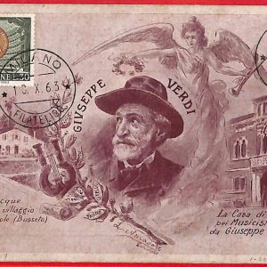 aa3391 - ITALY - POSTAL HISTORY - MAXIMUM CARD vintage card  - 1963 Music VERDI