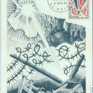 89877 - FRANCE  - Postal History - MAXIMUM CARD -  WAR military FLAGS 1965