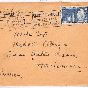 ai3246 - FRANCE - POSTAL HISTORY - COVER - Cars SALON AUTOMOBILE -  1951
