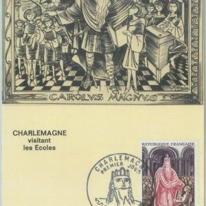 89879 - FRANCE  - Postal History - MAXIMUM CARD -  1966 ART History Charlemagne