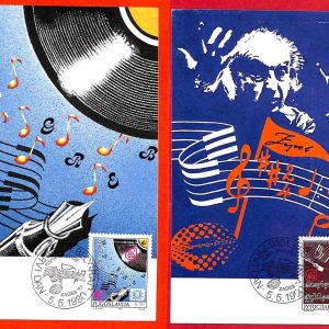 aa3374 - YUGOSLAVIA - POSTAL HISTORY - set of 2  MAXIMUM CARD  - 1990  Music
