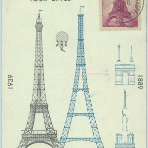 68634 - FRANCE  - Postal History - MAXIMUM CARD 1939  - ARCHITECTURE Tour Eiffel