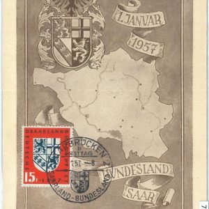 72794 - GERMANY Saar - Postal History - MAXIMUM CARD - MAPS 1957