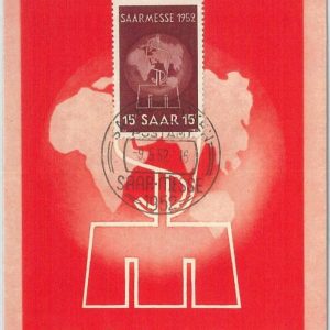 72793 - GERMANY Saar - Postal History - MAXIMUM CARD - MAPS 1952