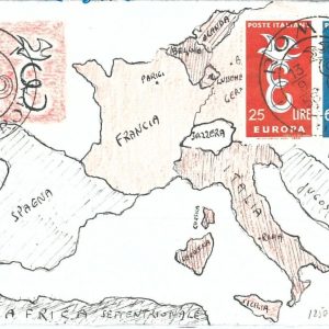 71060 -  ITALY -  Postal History - Hand Painted MAXIMUM CARD - EUROPA  1958