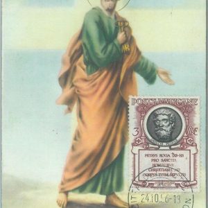 83608 - VATICANO  - Postal History - MAXIMUM CARD - Art RELIGION  1956
