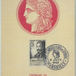 83660 - FRANCE  - Postal History -  MAXIMUM CARD  1949  History PEOPLE
