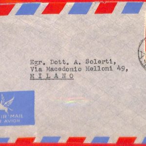 aa0191  - ETHIOPIA - POSTAL HISTORY - AIRMAIL COVER to ITALY  1952