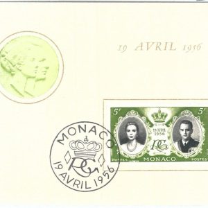 68851 - MONACO - Postal History - MAXIMUM CARD 1956 - ROYALTY Royal Marriage