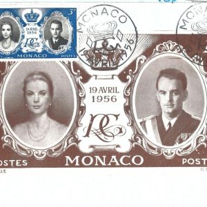 68852 - MONACO - Postal History - MAXIMUM CARD 1956 - ROYALTY Royal Marriage