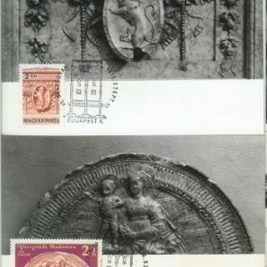 77710 - HUNGARY - Set of 4  MAXIMUM CARD - ART Architecture LIONS religion 1975