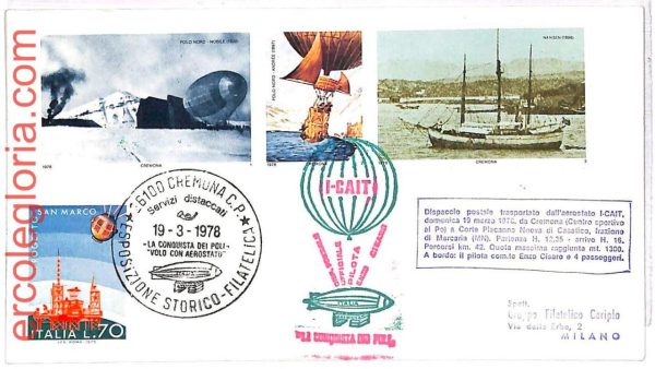 ai3253 - ITALY - POSTAL HISTORY - Special Cover - BALLOON Aerostatic NOBILE 1978