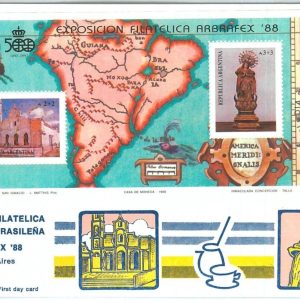 72906 -  ARGENTINA - Postal History - FDC Cover  ARCHEOLOGY  Maps - 1988