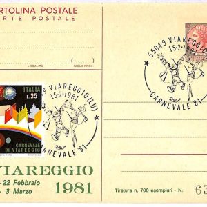 ai3277 - ITALY - POSTAL HISTORY Stationery  - Carnival 1981 CARNEVALE VIAREGGIO