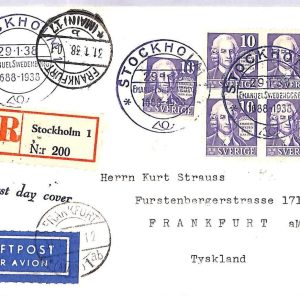 ai3815 - Sweden - POSTAL HISTORY - FDC Card - SCIENCE   - 1938