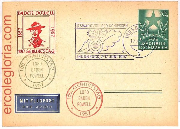 ai3830 - Austria - POSTAL HISTORY - Stationery Card - Scouting - 1957 BOY SCOUTS