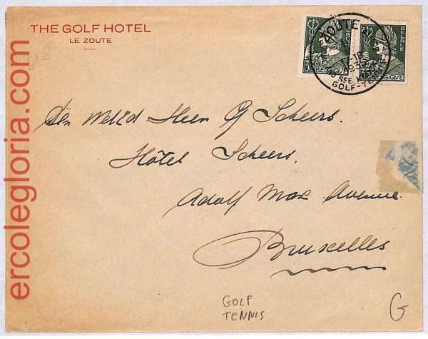 ai3839 - Belgium - POSTAL HISTORY -  Hotel Cover - GOLF HOTEL - 1935