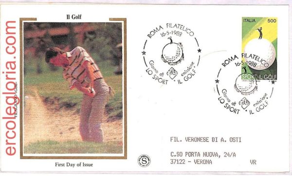 ai3841 - ITALY - POSTAL HISTORY -  Silk  FDC - GOLF - 1988