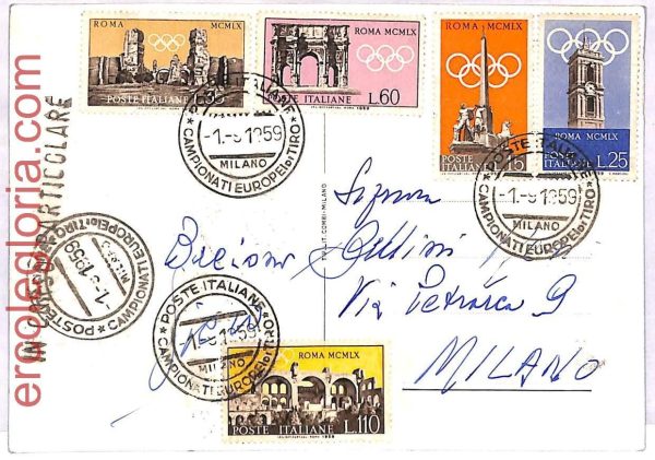 ai3851 - Italy - POSTAL HISTORY - Postcard - Shooting OLYMPIC GAMES  - 1959