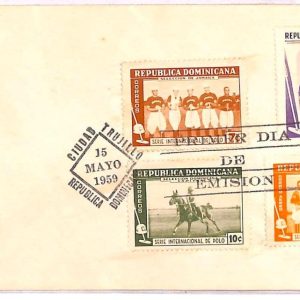 ai3872 - Dominicana - POSTAL HISTORY - FDC Cover - Horse Racing - 1959