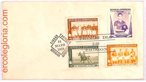 ai3872 - Dominicana - POSTAL HISTORY - FDC Cover - Horse Racing - 1959