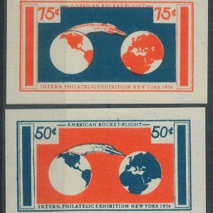 82800b  - CANADA  - SET of 2 Labels : ROCKET MAIL 1936