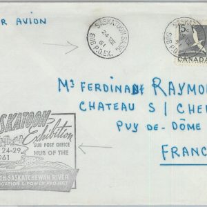 82591 - CANADA - Postal History -  SPECIAL EVENT COVER from Saskatoon 1961 WATER