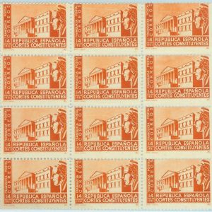 84191 - SPAIN - STAMPS  - Cortes Costituyentes - MISSPERF block of 12  MINT MH