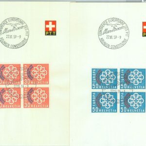 86658 - SWITZERLAND - POSTAL HISTORY - Blocks of 4 on FDC Cards 1959 EUROPA CEPT