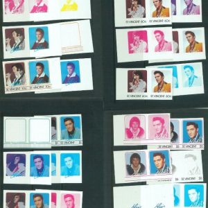 67681 - SAINT VINCENT  -  Lot of 32 sets of  ERROR / PROOFS stamps - ELVIS