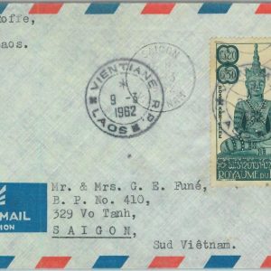 94619 - LAOS - Postal History - AIRMAIL  COVER to VIETNAM Saigon 1962