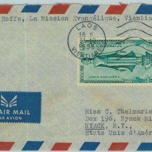 94580 - LAOS - Postal History - AIRMAIL  COVER  to  USA 1956