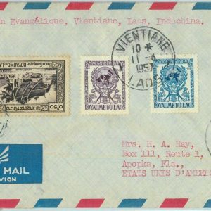 94635 - LAOS - Postal History - AIRMAIL  COVER to USA 1957 - UNO United Nations
