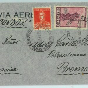 93840  - ARGENTINA - POSTAL HISTORY -  Cover to GERMANY Via CONDOR  1934