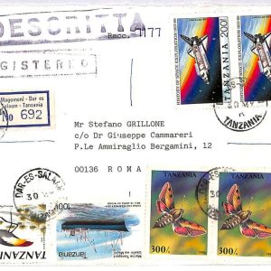 ai3395 - Tanzania - POSTAL HISTORY - REGISTERED COVER - Butterflies SPACE - 1996