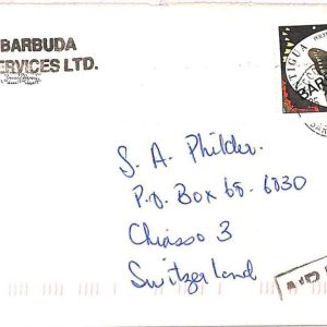 ai3392 -  Barbuda - POSTAL HISTORY - Air Mail Cover- Butterflies-1990