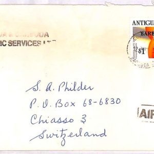 ai3391 -  Barbuda - POSTAL HISTORY - Air Mail Cover- Butterflies-1991