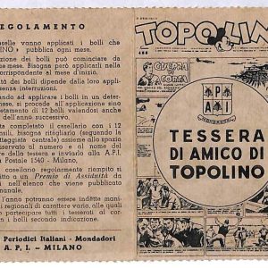 ai3363 - Italy - PAPERINO Membership Card - WALT DISNEY - 1942 RR tesserera