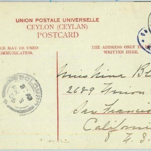 BK0293 - CEYLON - POSTAL HISTORY - POSTCARD from KANDY to USA - Private postmark