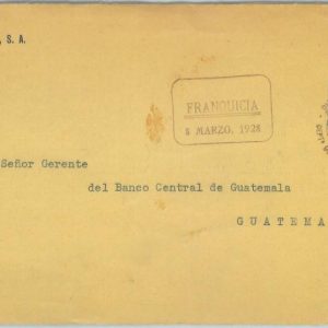 84285 - GUATEMALA - Postal History COVER w/ REVENUE STAMP Sello de CONSTRUCCION