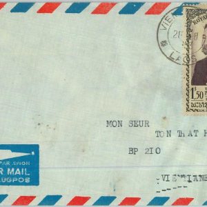94511 - LAOS -  Postal History -  AIRMAIL COVER 1953 -  ROYALTY
