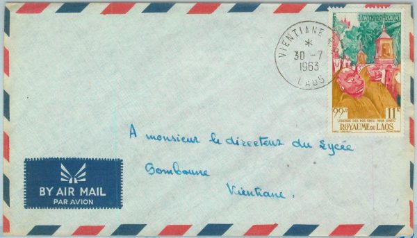 94376  - LAOS -  Postal History -  AIRMAIL COVER 1963  - Fairy Tales LEGENDS
