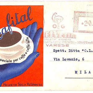 ai3478 - Italy - POSTAL HISTORY - ANNULLO MECCANICO Gastronomy, Coffee 1954 R!