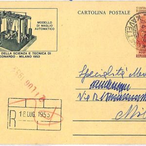 ai3504 - Italy -POSTAL HISTORY - Postal Stationery Card - Leonardo da Vinci 1953