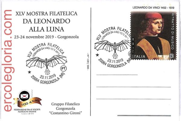 ai3502 - Italy -  POSTAL HISTORY - Postcard - ART,Leonardo da Vinci - 2019