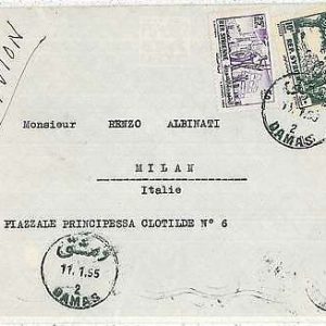 27082 -   DAMAS - POSTAL HISTORY  -  AIRMAIL COVER to ITALY 1955