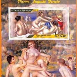 A6642 - SAO TOME & PRINCIPE, Error, 2021, MISSPERF SOUVENIR S: Art Nudes, Renoir