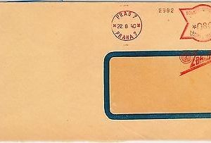 61145  - BOHEMIA MORAVIA - POSTAL HISTORY - POSTMARK on COVER 1940  MOTORCYCLES
