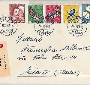 BUTTERFLIES Insects - SWITZERLAND -  POSTAL HISTORY -  COVER Pro Juventute 1956