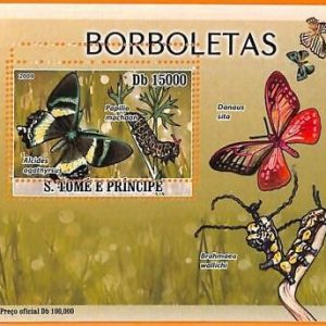 A6609 - SAO TOME & PRINCIPE, ERROR, 2009, MISSPERF SOUVENIR SHEET: Butterflies
